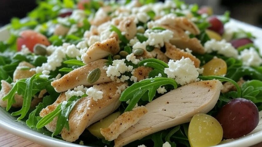 Kabak Çekirdekli Taze Üzümlü Tavuk Salatası